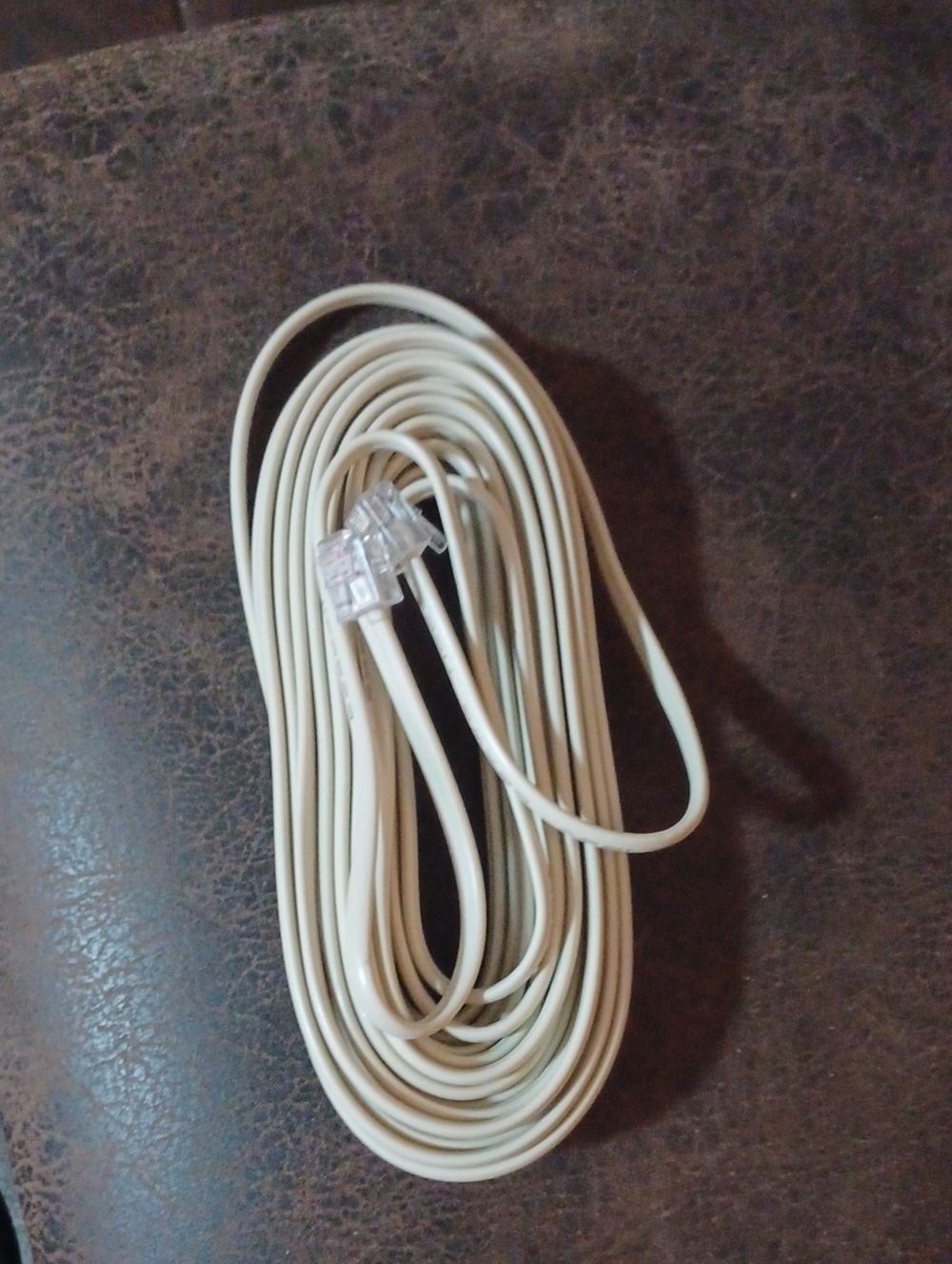 $4 Add-on New Beige Long Telephone Line Cord with RJ11 Connectors